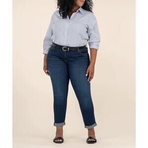 Kut From The Kloth Catherine Boyfriend Jeans Womens Plus Size 22W Dark Wash